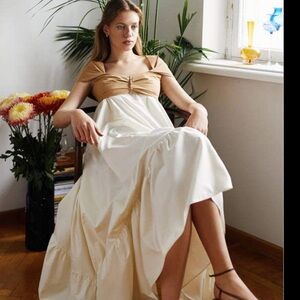 Anna October Daisy Poplin & Taffeta Empire Dress Sz XL